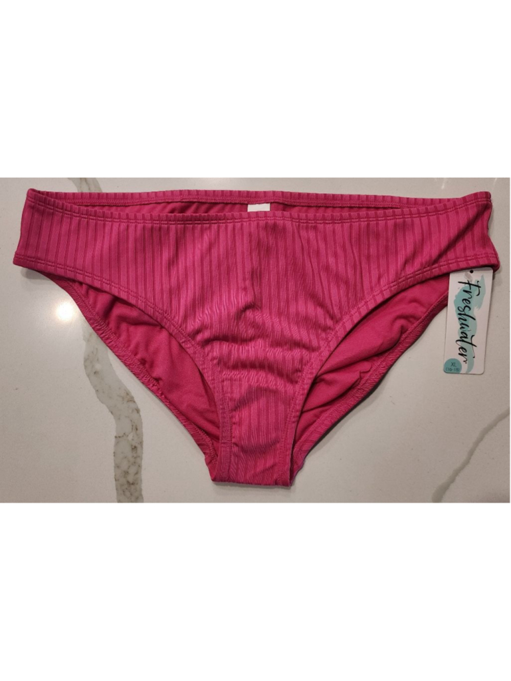 Freshwater Pink Ribbed Hipster Swim Bottoms XL NWT Cabana Bikini Bottom
